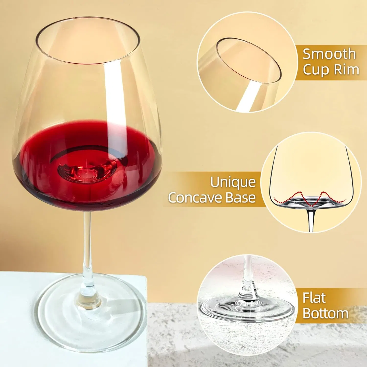 Wholesale Custom 590ml Stemmed Drinking Glasses Red Wine Glasses with Custom Size for Conundrum Red Blend Underwood Pinot Noir