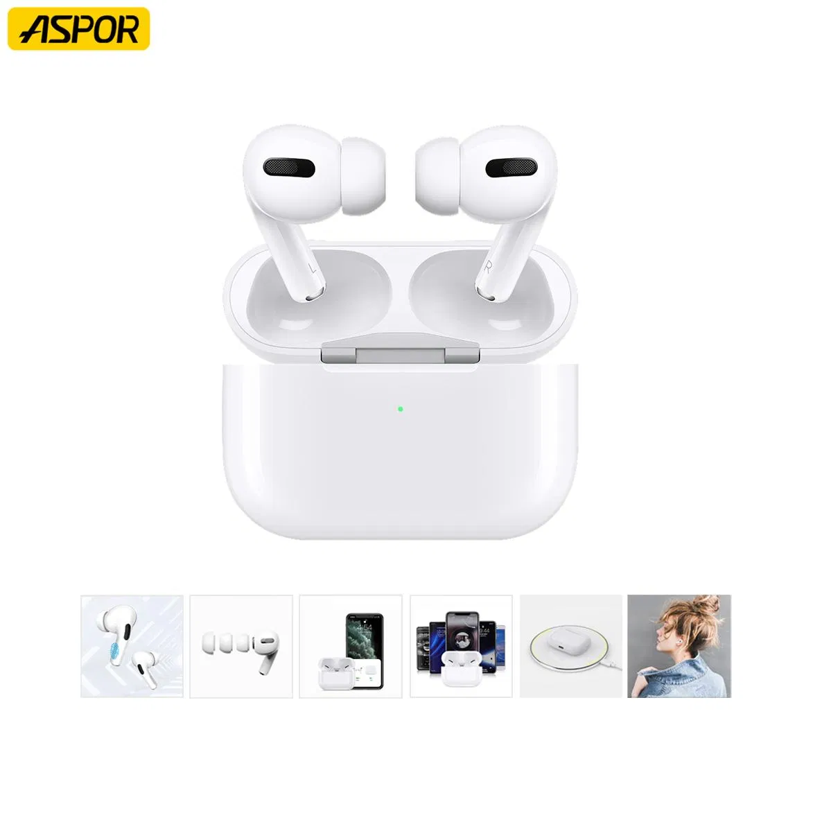 High Quality V5.1 Bluetooth Earphone with Anc Function Headset with Support Wireless Charging in-Ear Headphone