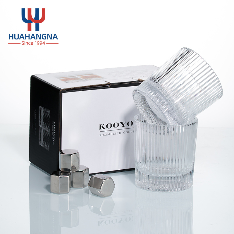 Wholesale High Quality New Fashion Whisky Glass 310ml Vertical Striped Whiskey Glass for Home Bar Party