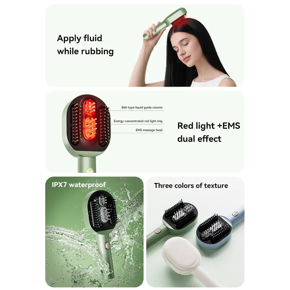 Электрическая расческа-массажер для роста волос с красным светом