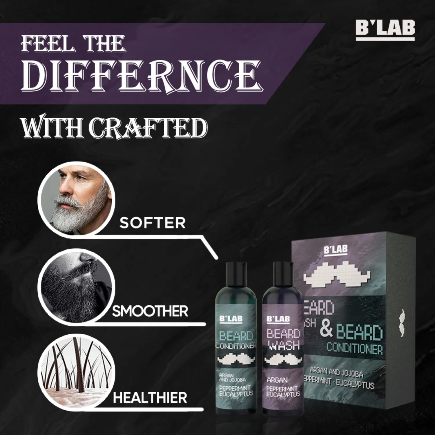 Men Gift Set Beard Care Oil Products Male Shampoo Conditioner Grooming