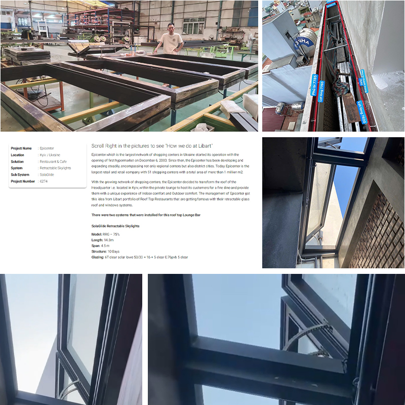 Curb-Mount Deck Heavy Duty Electric Skylight Aluminum Frame Top Hung Motorized Smart Fiberglass Glass Skylight Chain Skylight