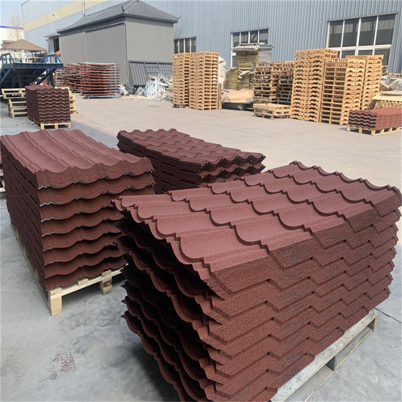 Stylish Modern Villa Stone Coated Metal Roofing Shingles