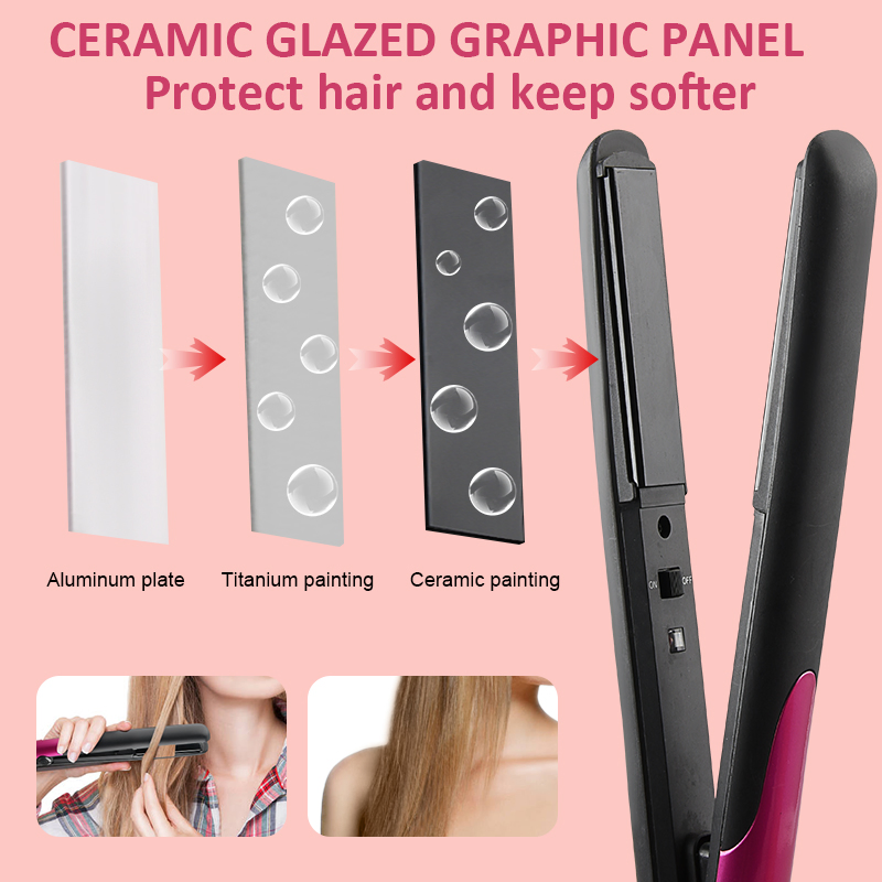 Custom Digital Flat Iron Black Hair Extension New Crimp Auto-Shut off Function LCD Display Hair Straightener