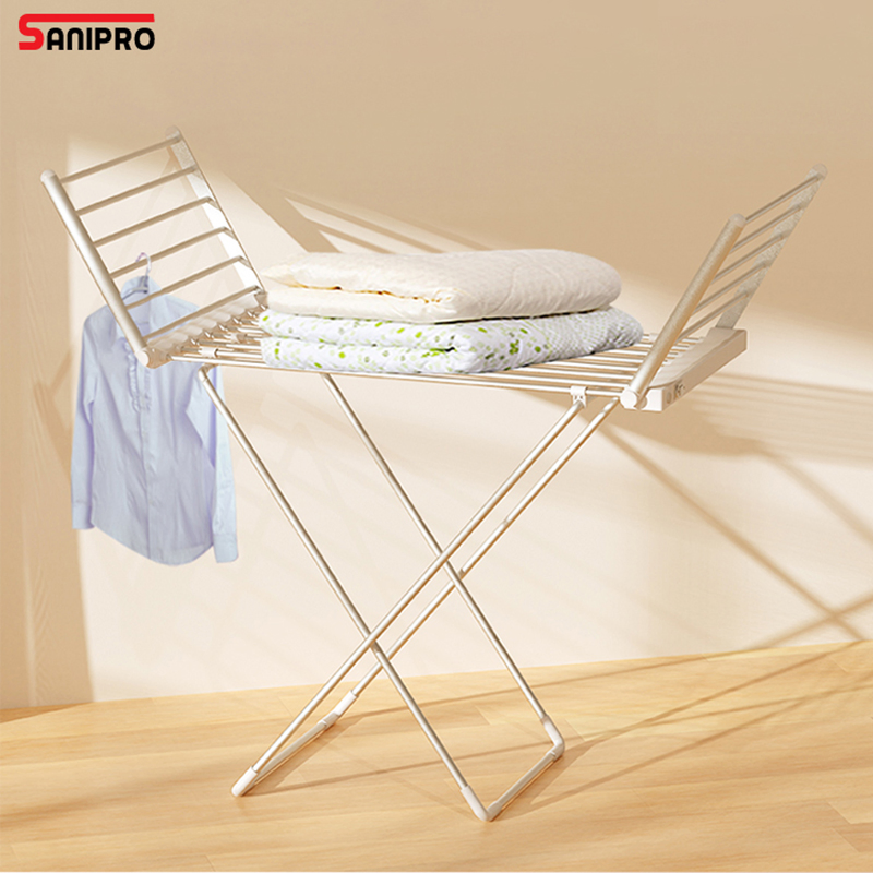 Sanipro Outdoor/Indoor Clothes Airer Portable Folding Standing Air Drying Laundry Hanger Dryer Electric Heated Clothes Rack