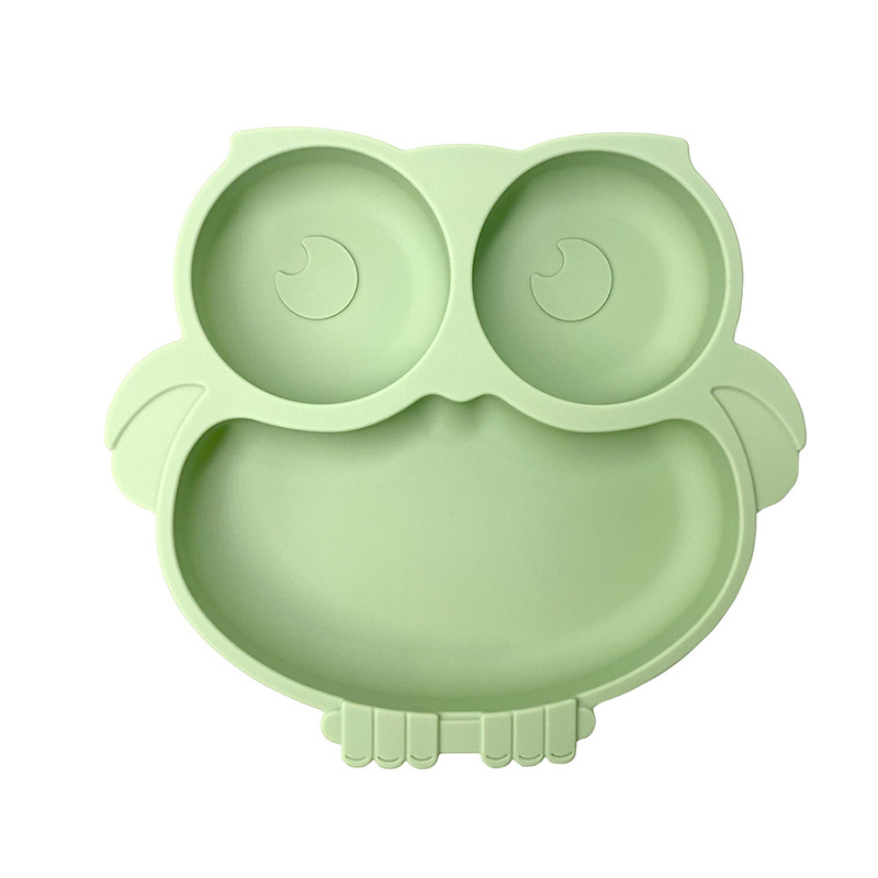 Owl Silicone Plate LFGB Food Warming Kids Feeding Plate Set Silicone Nordic Design