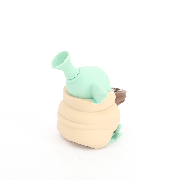 Silicone Bottle Glass Smoking Water Pipe Printed Silicon Tobacco Water Pipe Hookah Shisha