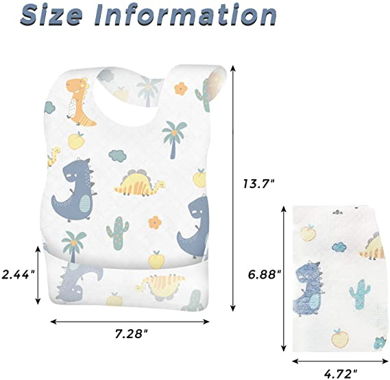 Disposable Bibs Leak-Proof Liner & Reusable Fastener Disposable Baby Bibs