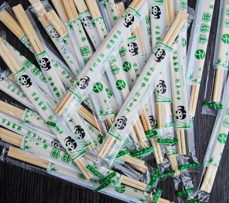 Disposable Hygienic Packaging Chopsticks for Restaurant Standard Length Twin Round Bamboo Tensoge Chopstick