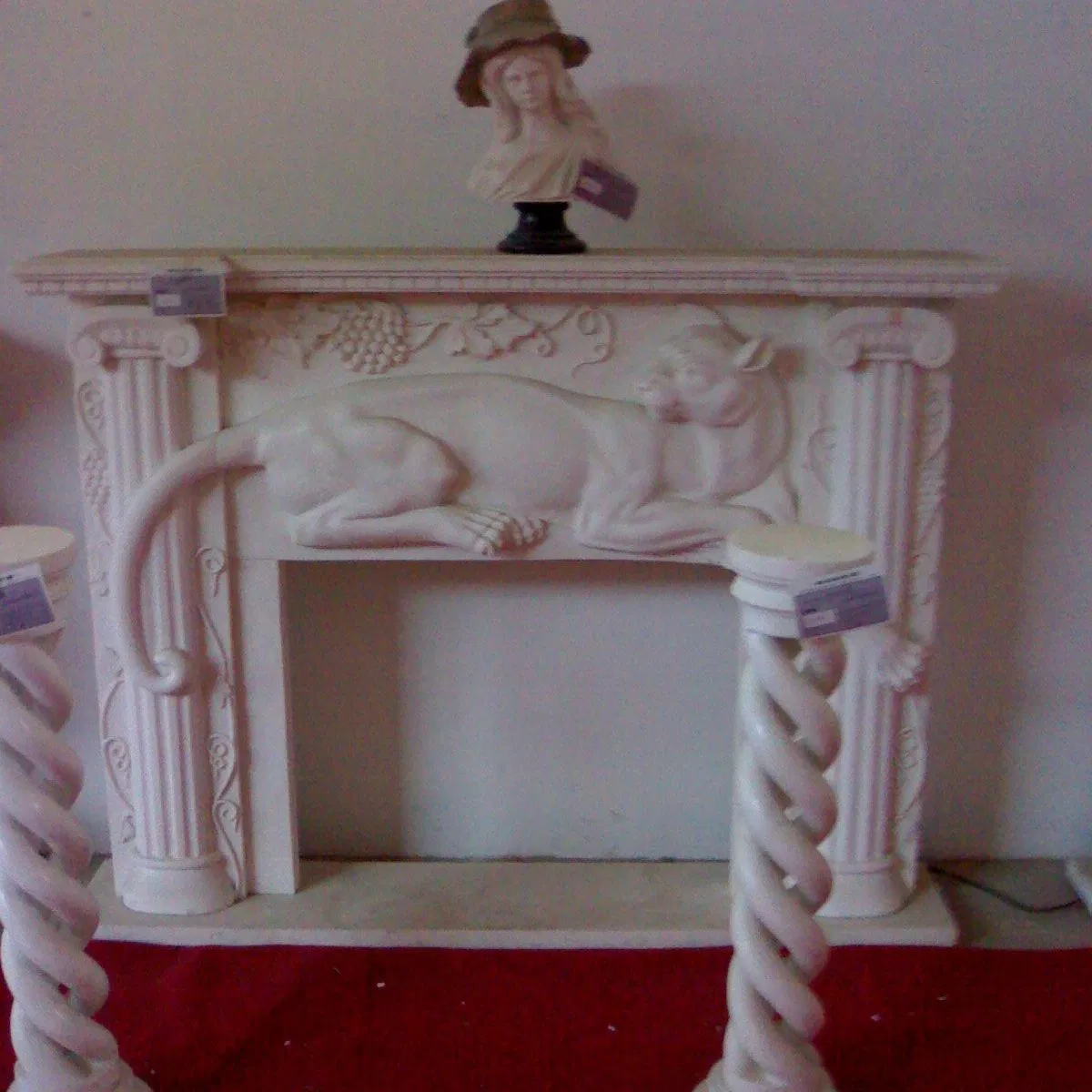 Customized Size Rococo Baroque Style Hand Made Carved French Inspired Marble Fireplace Mantel Design Price