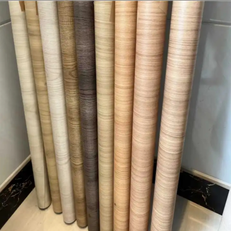 Wood PVC Decorative Film Thickness 0.12mm-0.50mm, Width 1250mm-1400mm for Interior Door Cabient