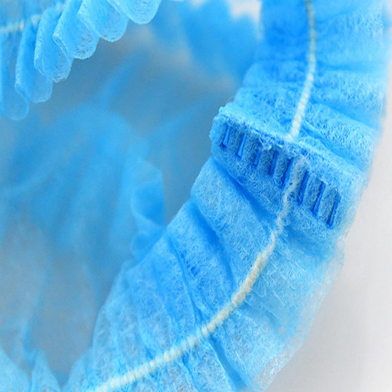 Disposable Bouffant Nurse Cap Non Woven Surgical Mop Caps Hair Nets 9/10g 18-24 Inch Stripe Clip Cap