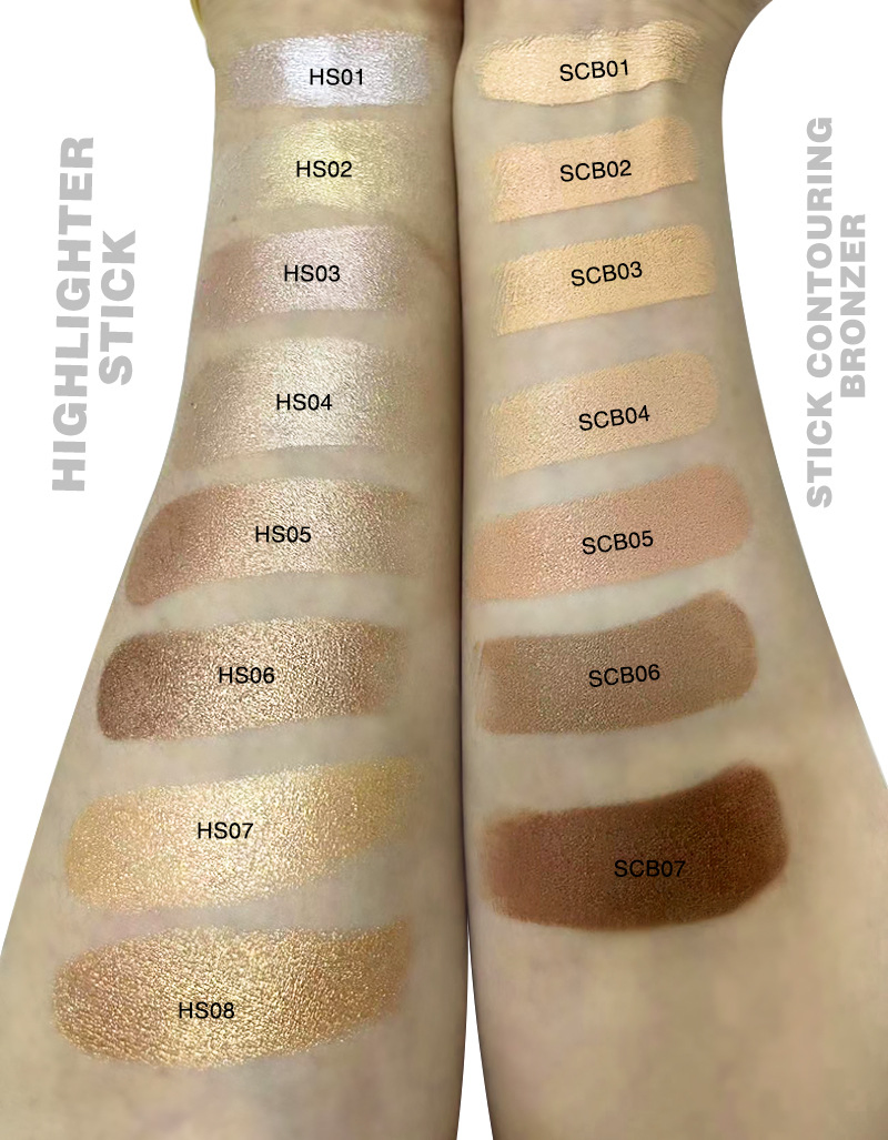 Wholesale Makeup Vegan Shimmer Highlighter Smooth Contour Bronzer Blush Highlight Stick