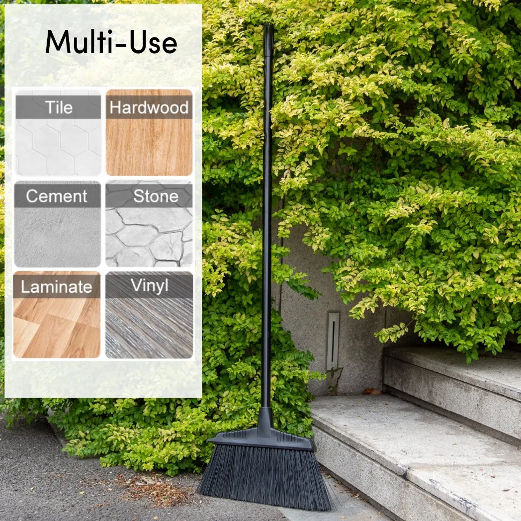 Outdoor Commercial Broom with Long Iron Handle and Hard Bristle for Street
