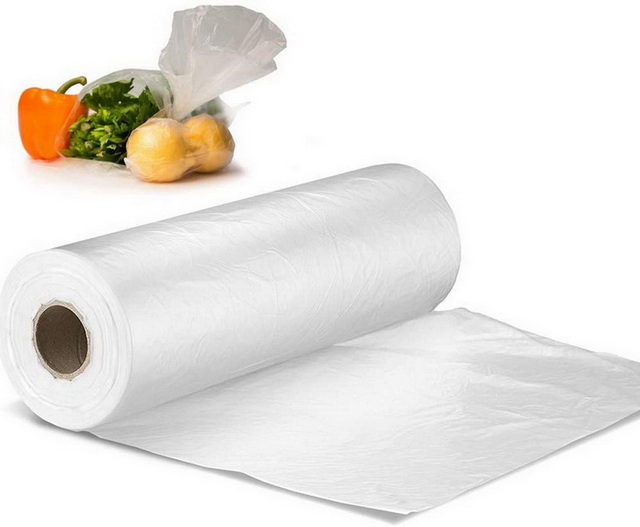 Plastic Supermarket Rolling Vest Handle Bag Food Package Bag on Roll