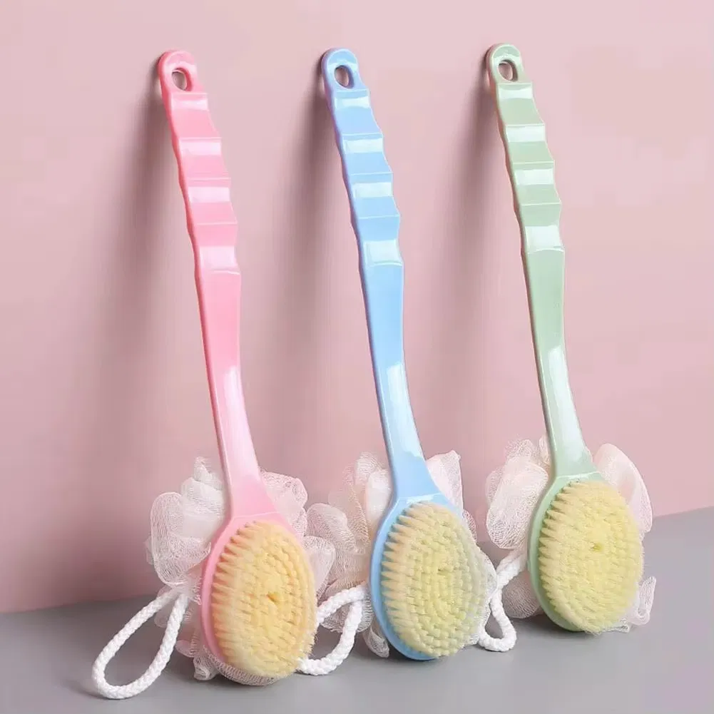 2 In1 Long Handle Rubbing Bath Brush Soft Hair Ball Bath Brush of Brush Back Flower Artifact with Bath Belt