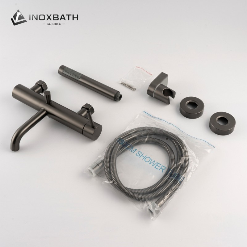 Wall-Mounted Stainless Steel Bathtub Faucet Anti Vandal Design Heavy Duty Valve