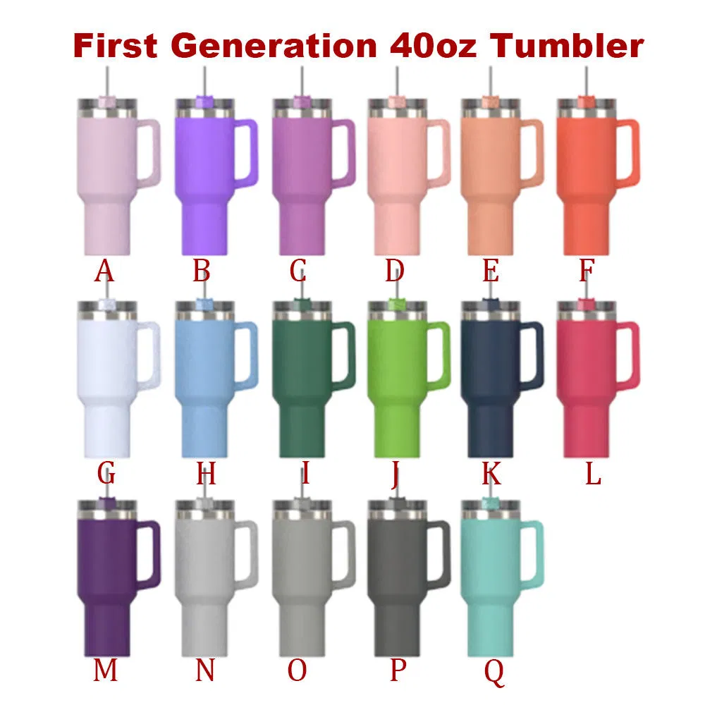 Double Walled Stainless Steel Travel Mug 40oz Tumbler with Handle