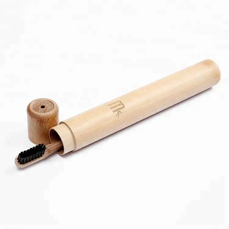Professional Made Eco-Friendly 100% Biodegradable Round Shape Bamboo Tooth Brush Case