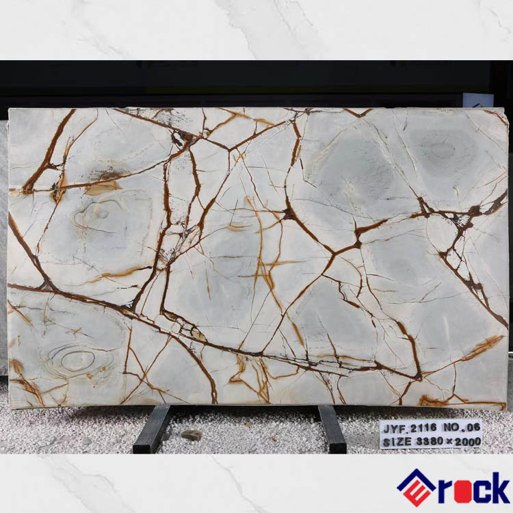 Luxury Tile and Stone Polished Roman Blue Quartzite Slabs for Countertops and Wall Panels