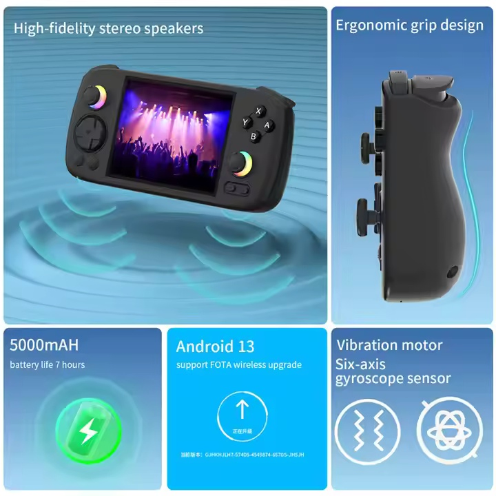 Anbernic Rg406h Android13 3D Hall Joysticks 128g Retro Videogames Portable Mini Console 4 Inch IPS Touch Screen HD Retro Handheld Game Console