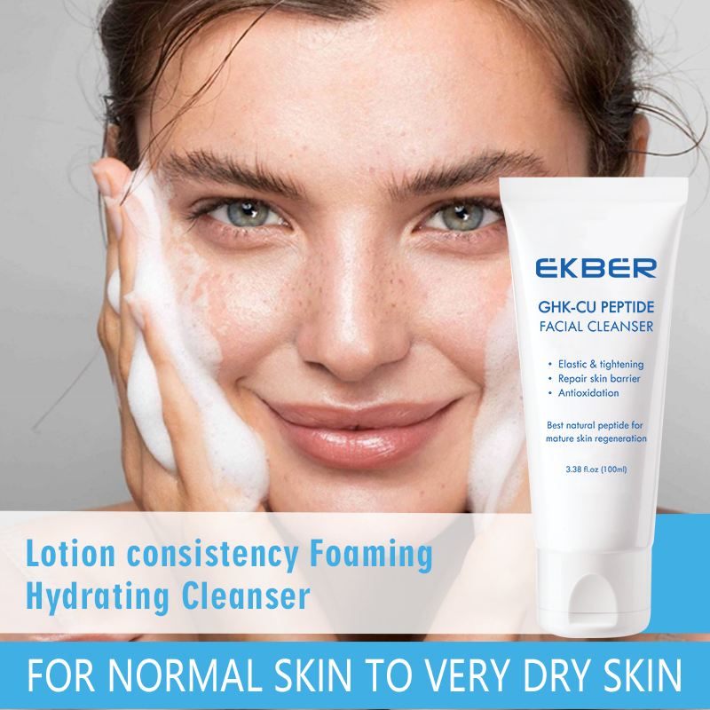 Private Label Blue Copper Peptide Face Wash Elastic & Tightening & Repair Skin Barrier Facial Cleanser