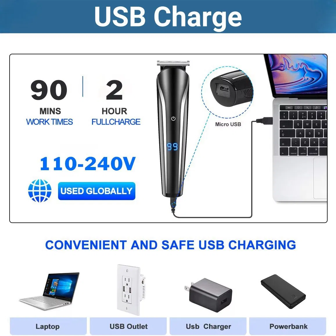 Professional High Quality Hair Cutting Machine Men Beard Trimmer Shaver Clipper