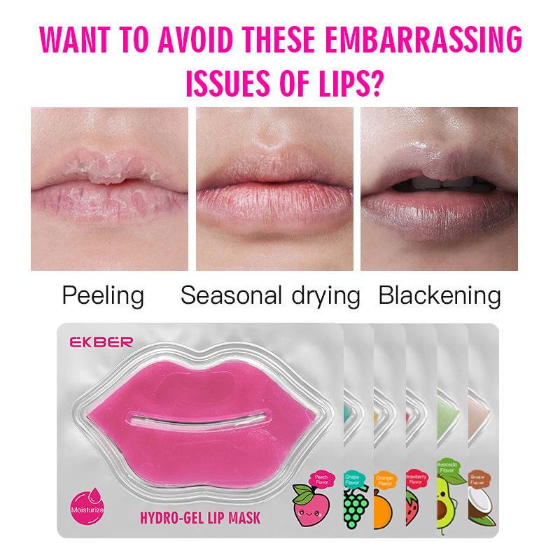 Factory Sell Beauty Sheet Lipmask Patches Wrinkle Moisturizer Plumper Lips Care Gel Vegan Fruit Lip Care Mask