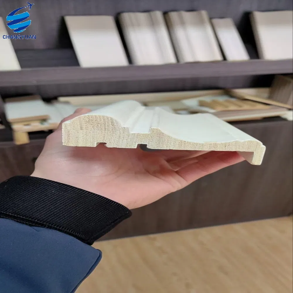 White Primed Baseboard Moulding Skriting Wood Baseboard OEM & ODM Wood Mouldings Millwork White Primed Decorative Wall Trim Baseboards Skirting Boards