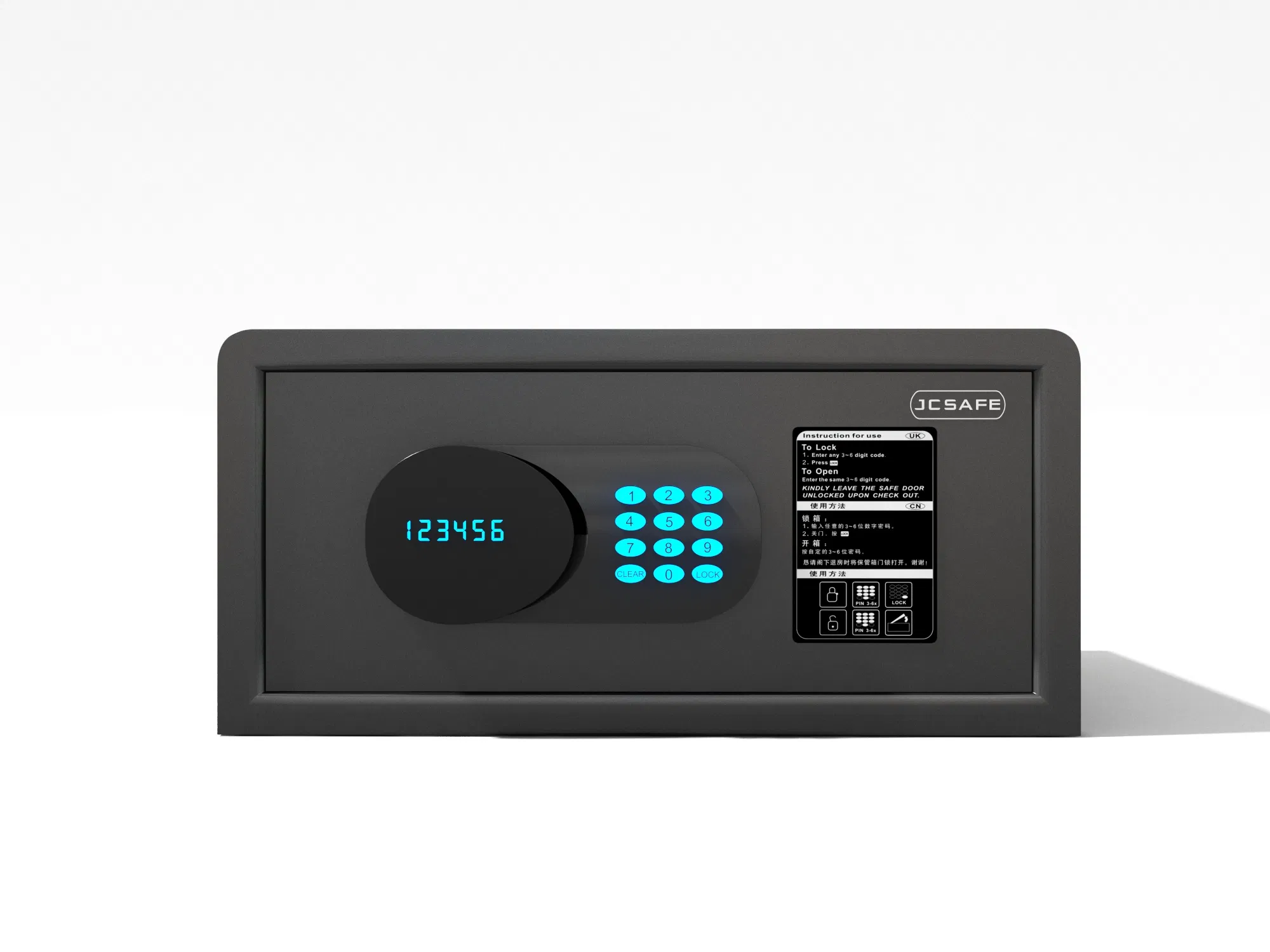 Electronic Hotel Safe Box Fireproof Construction RFID Card Unlock Digital Backlit Display Luxury Security