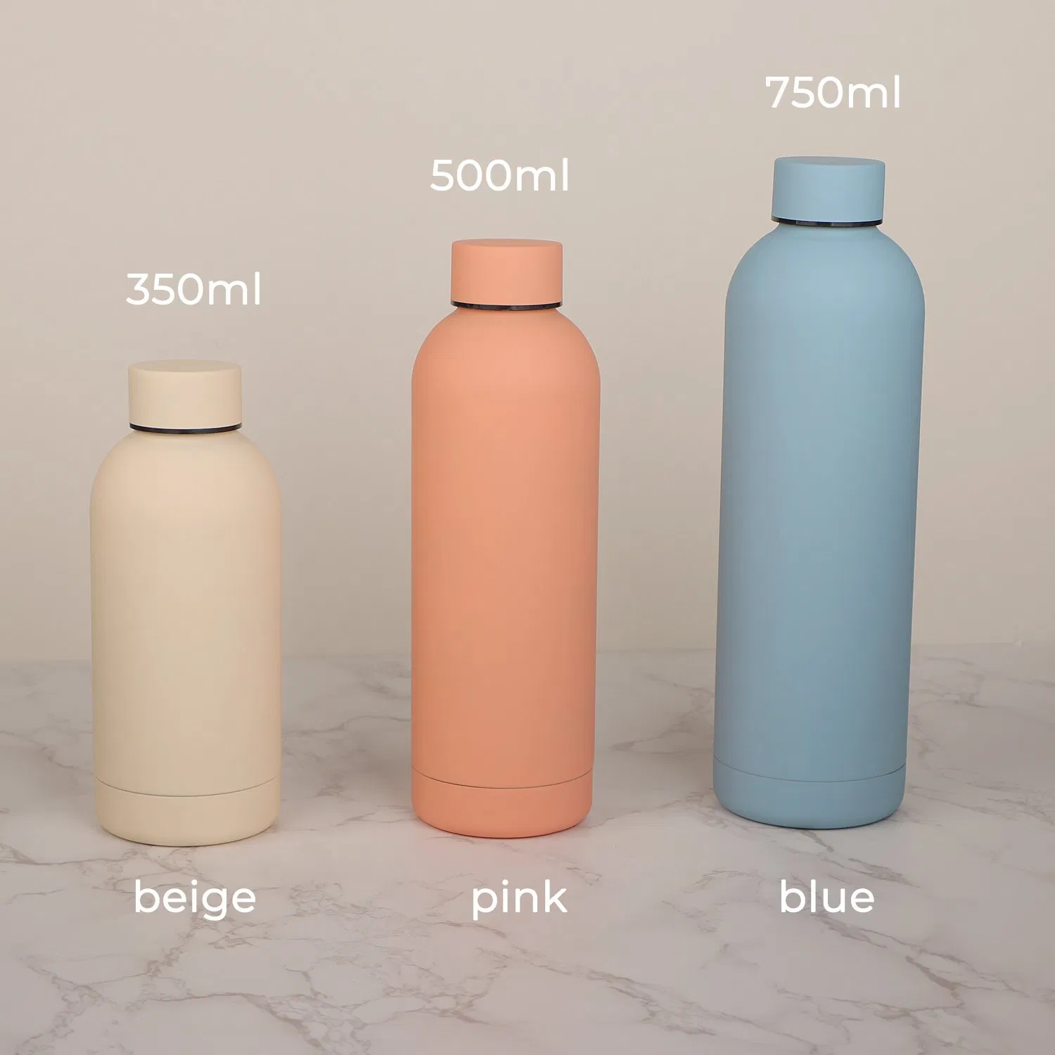 Custom Logo Water Bottle 350ml 500ml 750ml 1000ml Small Mouth Factory Sports Stainless Steel Vacuum Cup Water Bottle