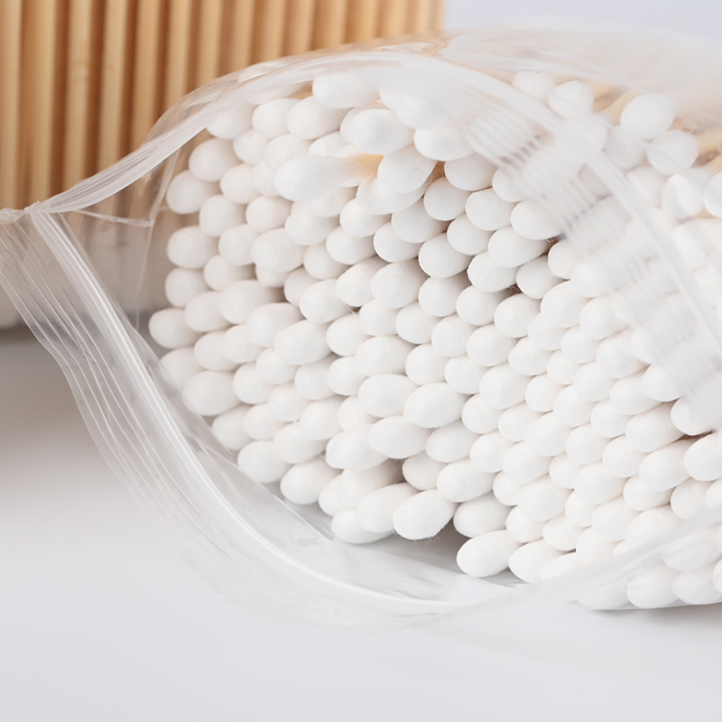 200PCS Custom Private Label Bamboo Cotton Swabs Double-Headed Wooden Cotton Sticks for Ear Cleaning