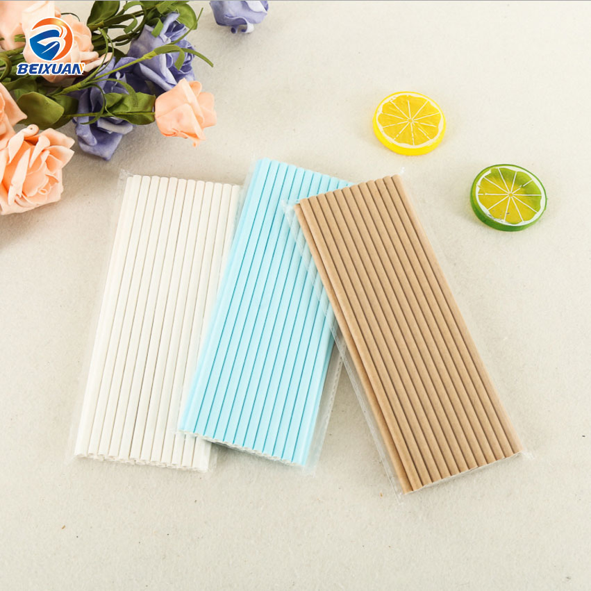 Factory Supply Biodegradable Disposable Blue Kraft Paper Drinking Straw