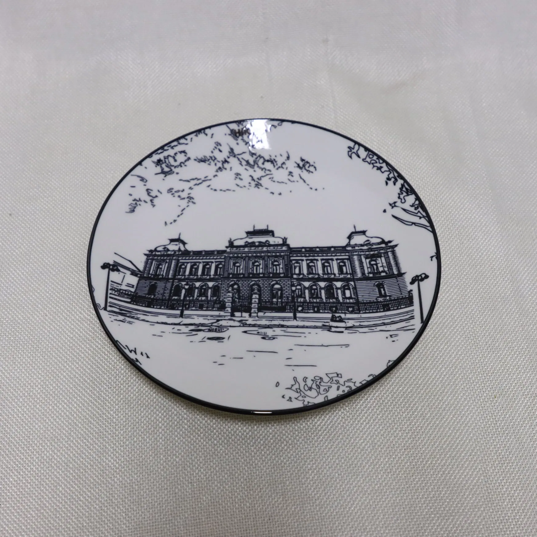 18PCS Porcelain Dinnerware, Cearmic Tableware Pad Print City Landmark Dinnet Plates Set-Serbia