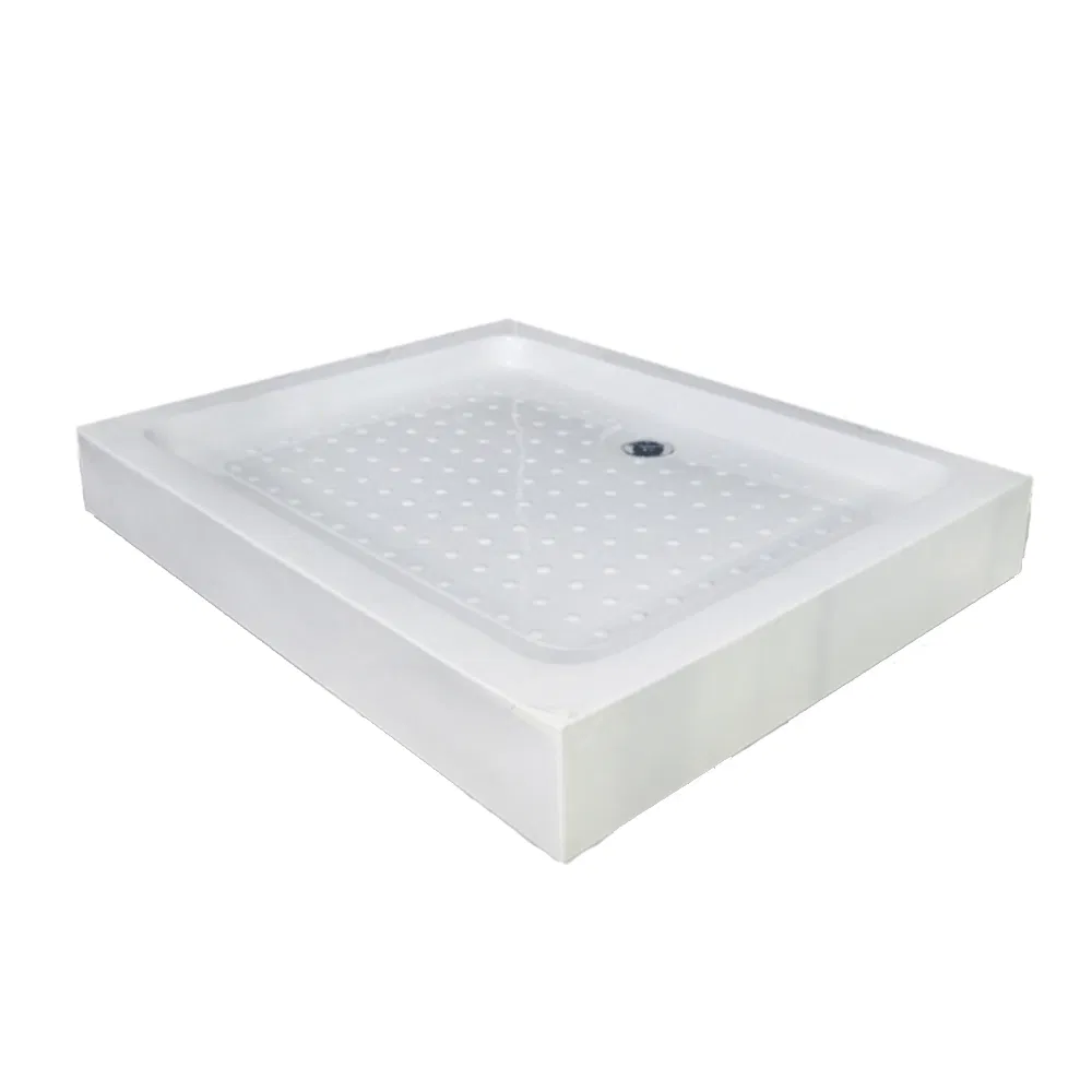 Rectangular Acrylic Shower Tray Base with Center Drain