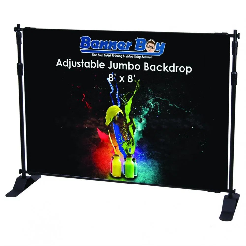 Adjustable Aluminum Pole Backdrop Customized Wall Display Banner Stand