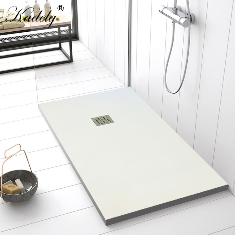 Modern Design Slip Resistant Textured Shower Tray Plate Grey Rectangular Resin Shower Base Pan
