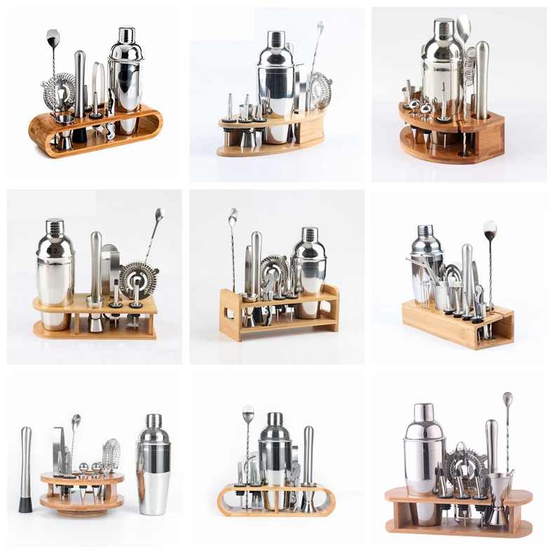 550ml/750ml Cocktail Shaker Muddler Jigger Bar Spoon Ice Tong Bartender Kit Cocktail Shaker Set for Beluga Clique Pike Creek