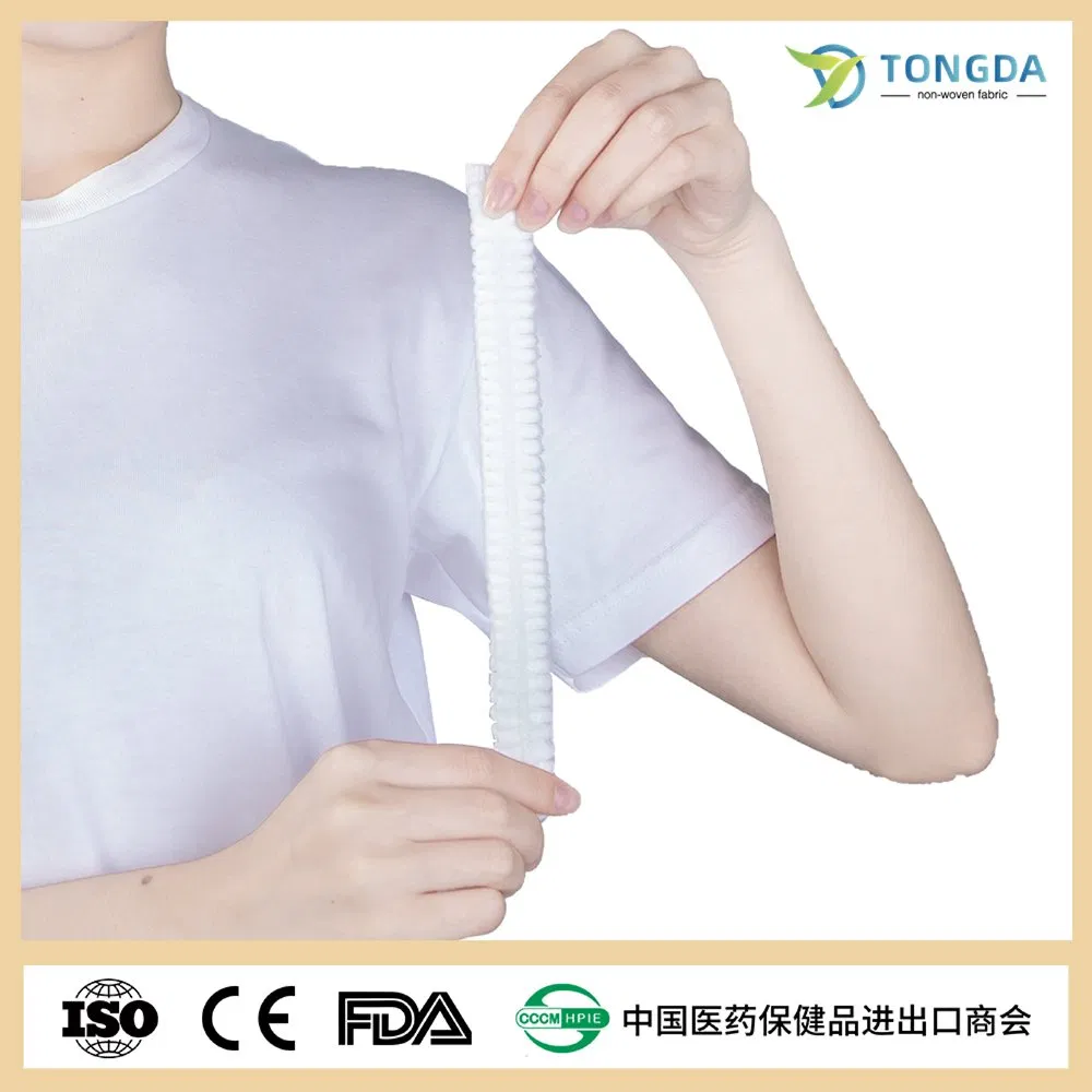 High Quality Disposable Non Woven Stripe Cap Pleated Mob Cap Clip Cap