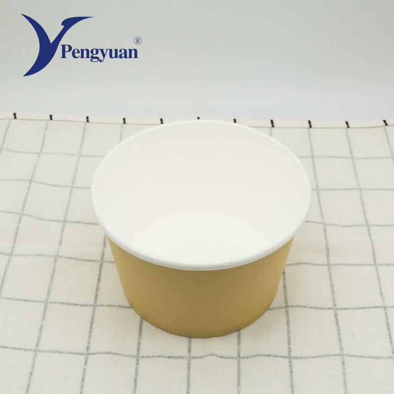 Customized Disposable Kraft Paper Salad Bowl with Lid