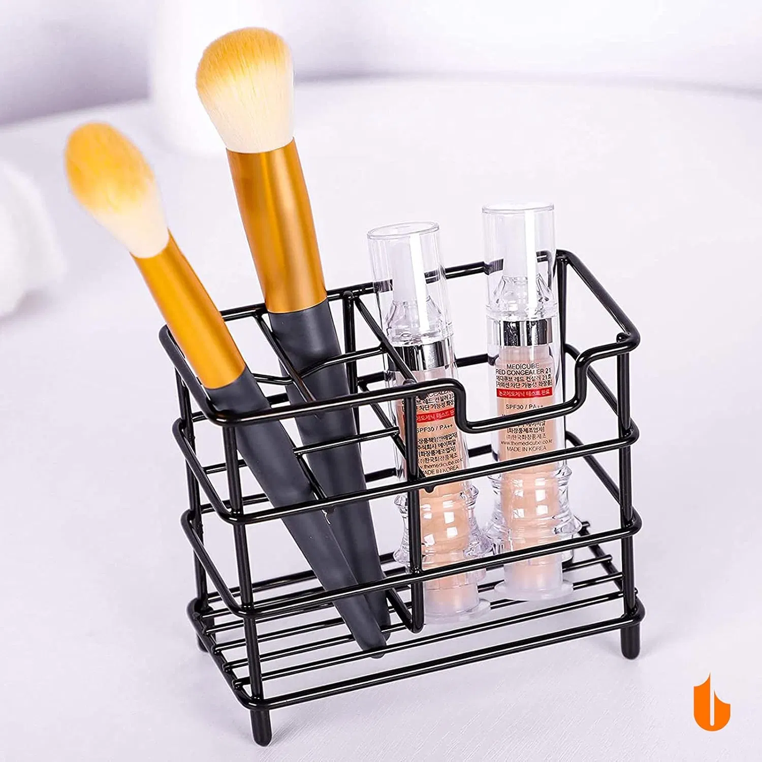 304 Stainless Steel Black Small Modern Simple Freestanding Bathroom Toothbrush Holder