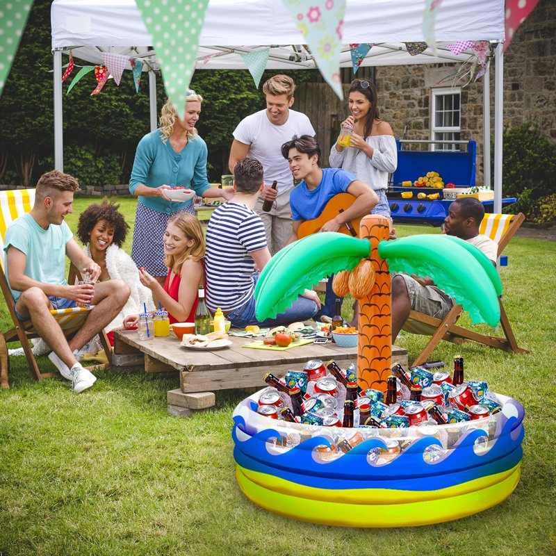 Custom Inflatable Beer Outdoor Ice Cooler Box Coconut Tree Shape Ice Bucket
