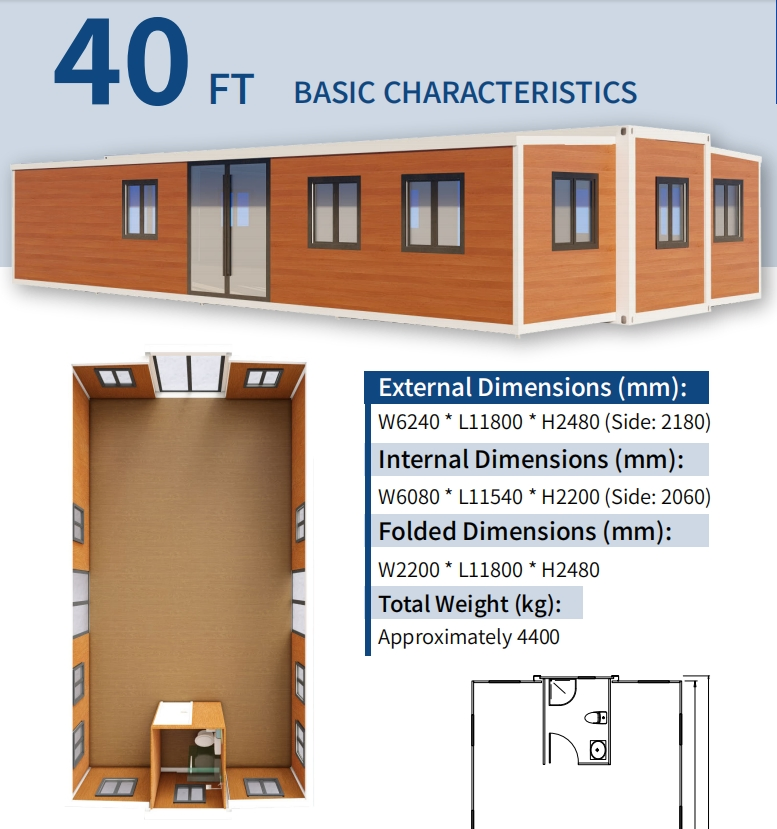 Haorong 2024 Portable Living Container House Australia 20FT 40FT Expandable Container House