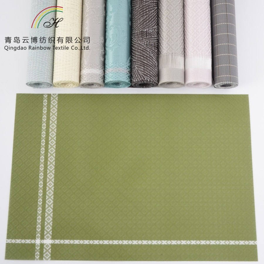 Custom Wholesales Rectangle Luxury PVC Non Slip Placemat Polyester Placemats Table Place Mat