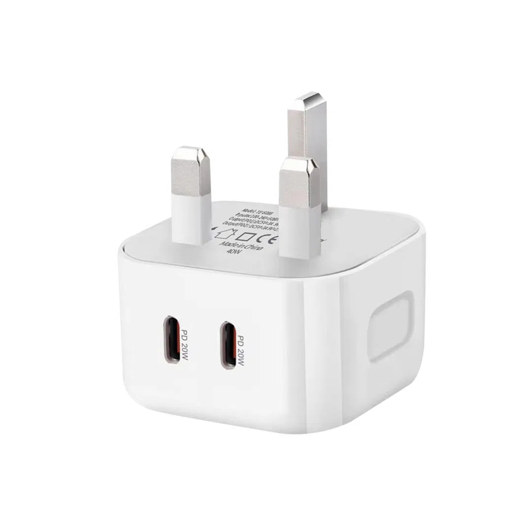 Быстрый дорожный зарядник 20W+20W PD для iPhone