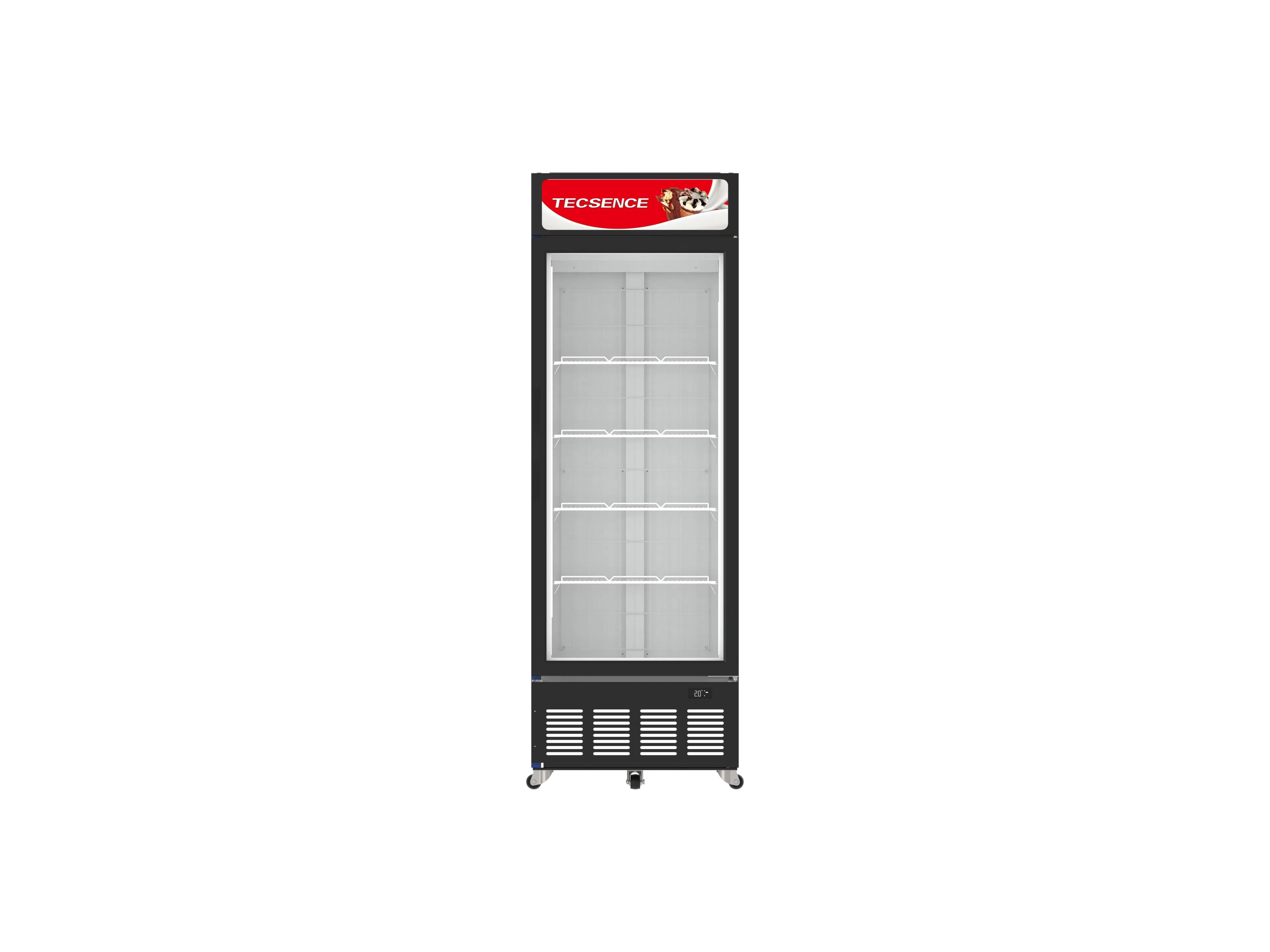 R290 with 4 Layers Commercial Upright Glass Doors Drink Beverage Upright Showcase Display Freezer