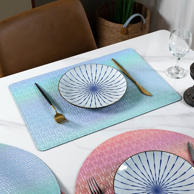 PVC Leather Elegant Placemat Pad Dining Table Mat Heat Insulation Placemat