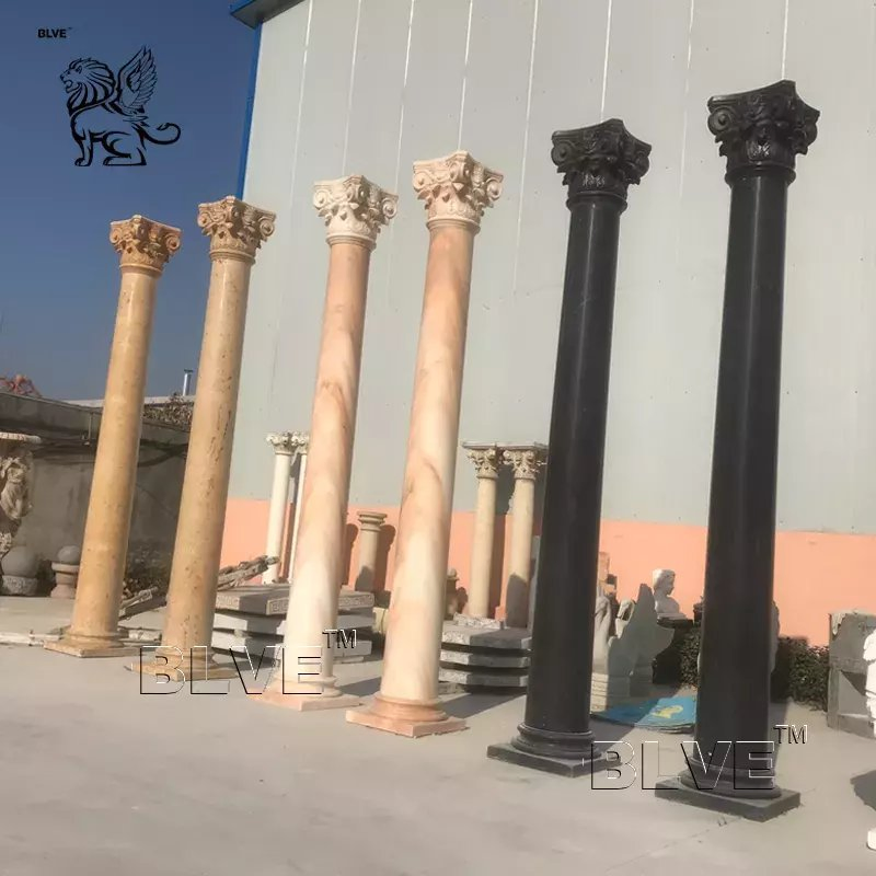 Outdoor House White Stone Building Pillars Design Decorative Roman Marble Corinthian Column Factory
