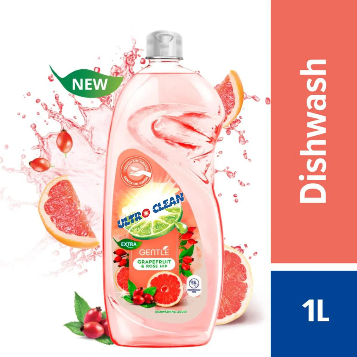 1L Grapefruit Kitchen Label Design Dishwash Liquid