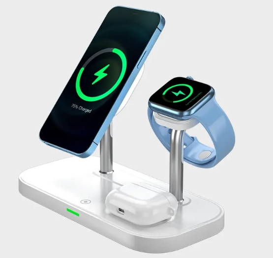 Desk Wireless Charging 3 in 1 Charger Magnetic 15W 3 in 1 Wireless Charger Charging Station for Phone Stand Fast Charger